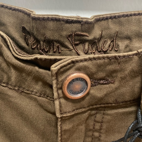 Denim Fueled Olive Green Denim Shorts - Picture 4 of 6